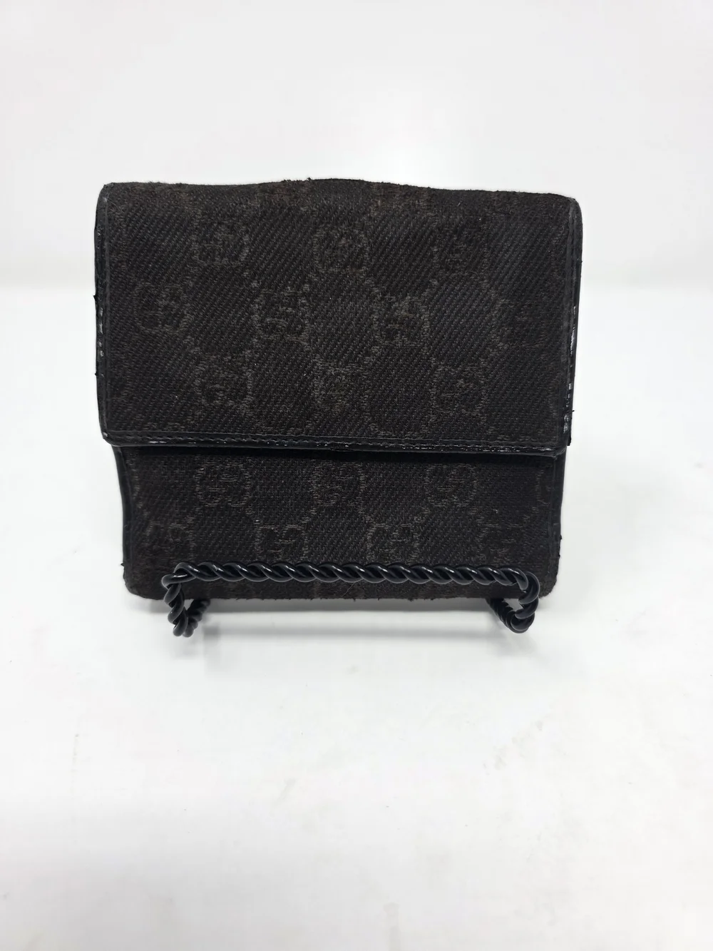 Vintage Gucci GG Canvas Bifold Wallet Brown Monogram Leather Italy - Picture 1 of 5